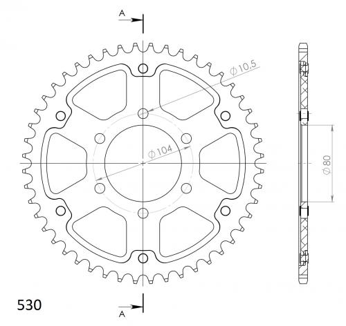 SUPERSPROX SUPERSPROX REAR STEALTH 44T, GOLD, 530 SU648844G