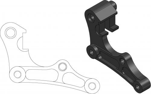 MOTO MASTER 211053, CALIPER ADAPTER BRACKET