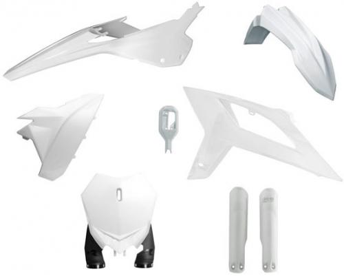 RTECH PLASTIC KIT MOTOCROSS 7 PCS WHITE