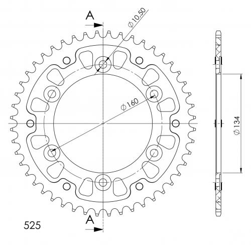 SUPERSPROX SUPERSPROX REAR STEALTH 48T, GOLD, 525 SU6130748G