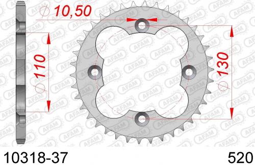 AFAM REAR STEEL 37T, 520 AF21031837