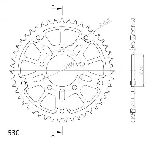 SUPERSPROX SUPERSPROX REAR STEALTH 48T, GOLD, 530 MARCHESINI/