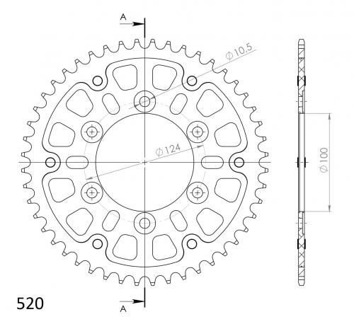 SUPERSPROX SUPERSPROX REAR STEALTH 48T, GOLD, 520 SU673548G