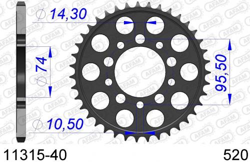 AFAM REAR ALU 40T, 520 AF51131540