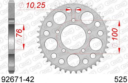 AFAM REAR STEEL 42T, 525 AF29267142