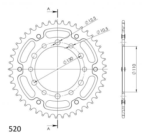 SUPERSPROX SUPERSPROX REAR STEALTH 43T, GOLD SU6148643G