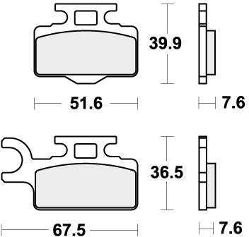 SBS 752CS BRAKE PADS ORGANIC