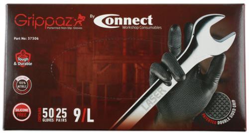 LASER TOOLS GRIPPAZ LARGE BLACK NITRILE GLOVES