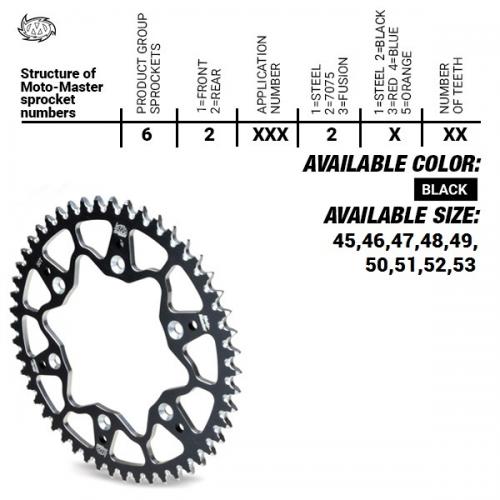 MOTO MASTER REAR ALU 45T, BLACK, 520 37620052245