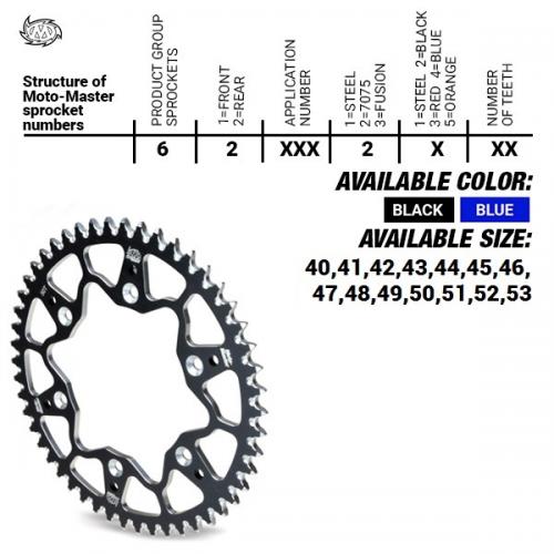 MOTO MASTER REAR ALU 40T, BLACK, 520 37620092240