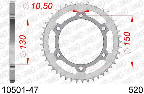 AFAM REAR STEEL 47T, 520 AF21050147