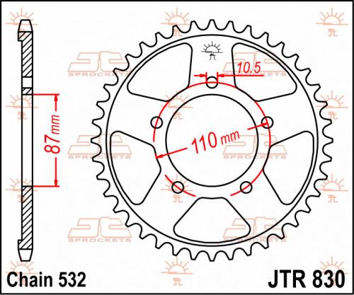 JT SPROCKETS 830-46 REAR SPROCKET
