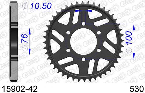 AFAM REAR ALU 42T, 530 AF51590242