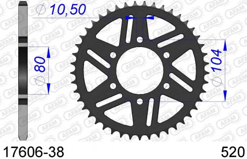 AFAM REAR ALU 38T, 520 AF51760638