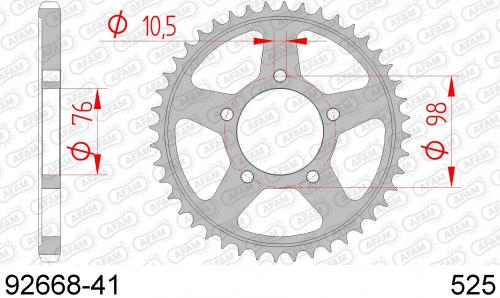 AFAM REAR STEEL 41T, 525 AF29266841