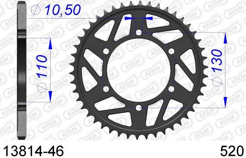 AFAM REAR ALU 46T, 520 AF51381446