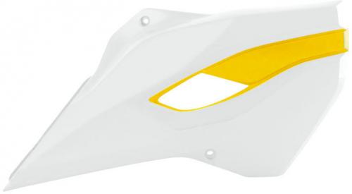 RTECH RADIATOR SCOOPS HUSQVARNA WHITE/YELLOW (OE)