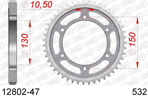 AFAM REAR STEEL 47T, 532