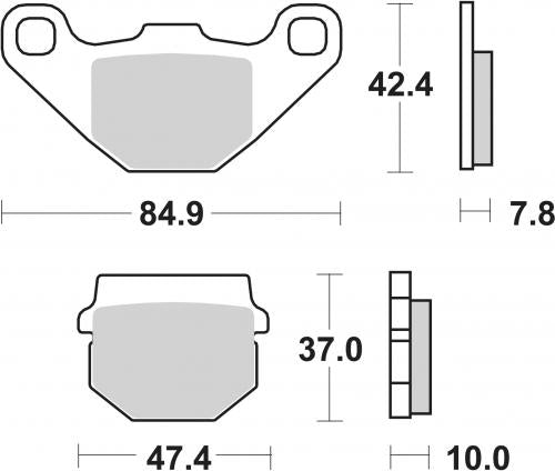 SBS 102HF BRAKE PADS ORGANIC