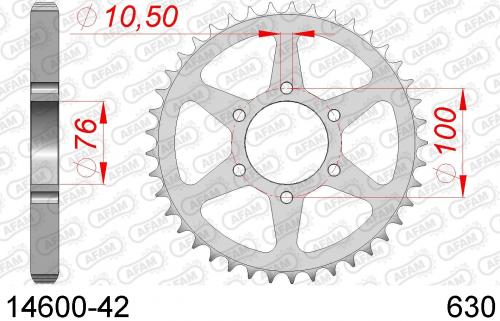 AFAM REAR STEEL 42T, 630