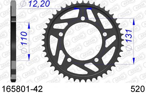 AFAM REAR ALU 42T, 520 AF516580142