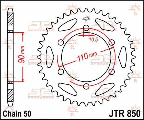 JT SPROCKETS REAR STEEL 33T, 530 JTR085033