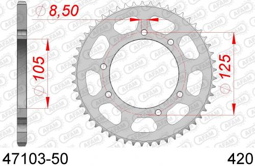 AFAM REAR STEEL 50T, 420 AF24710350