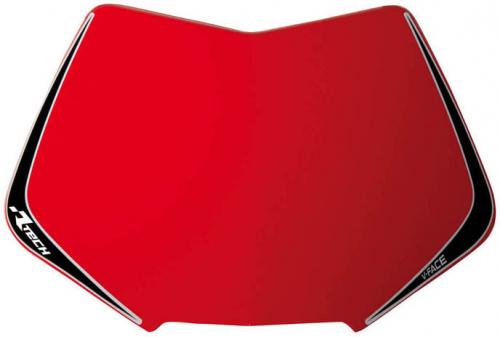 RTECH V-FACE NUMBER PLATE PLASTIC REPL RED