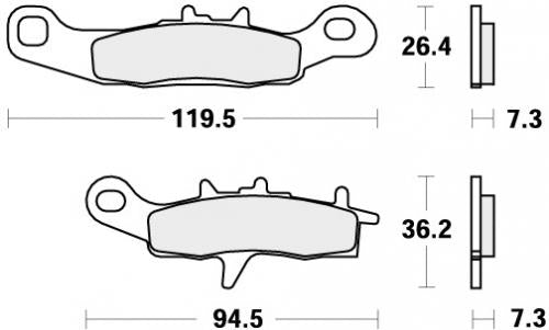 SBS 726CS BRAKE PADS ORGANIC
