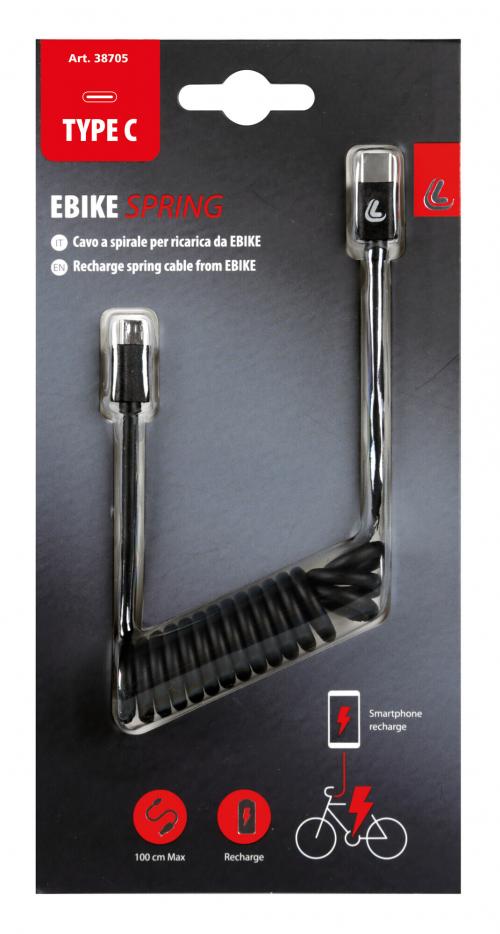 OPTILINE SPRING CABLE EBIKE, MICRO USB > TYPE C