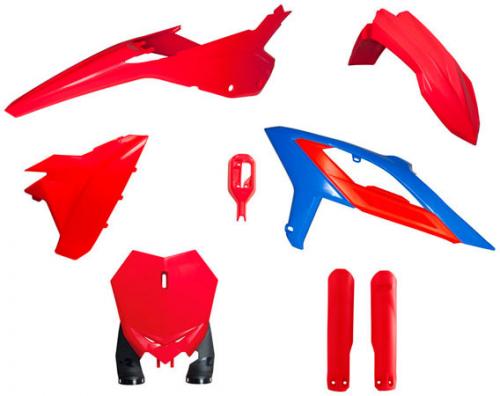 RTECH PLASTIC KIT 6 PCS W/FR PLATE/WRAP FORK RED/BL 23