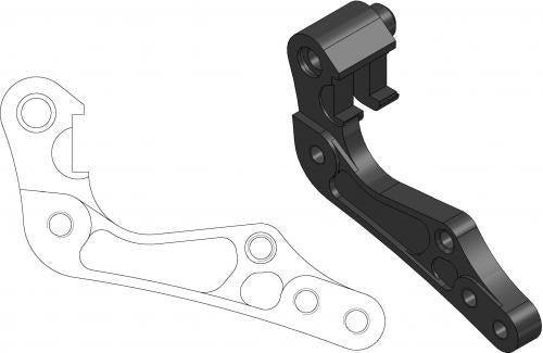 MOTO MASTER 211055, CALIPER ADAPTER BRACKET