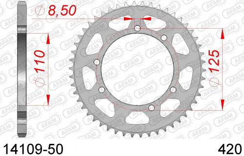 AFAM REAR STEEL 50T, 420 AF21410950
