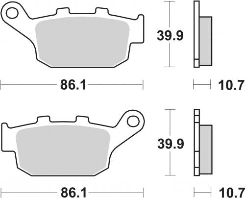 SBS 161CT BRAKE PADS ORGANIC