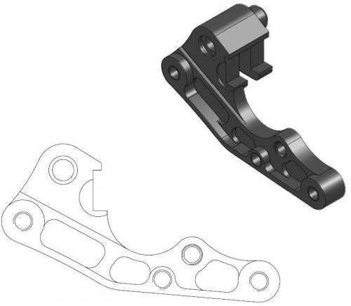 MOTO MASTER 211079, CALIPER ADAPTER BRACKET