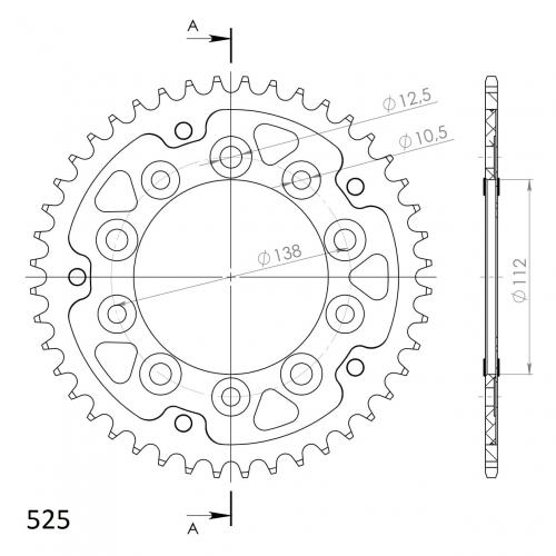 SUPERSPROX SUPERSPROX REAR STEALTH 44T, SILVER, 525