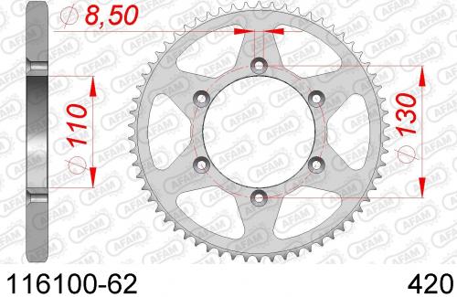 AFAM REAR STEEL 62T, 420 AF211610062