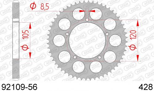 AFAM REAR STEEL 56T, 428 AF29210956