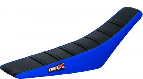 CROSS X SEAT COVER-BLACK/BLUE/BLACK (STRIPES)