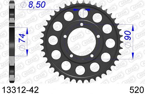 AFAM REAR ALU 42T, 520 AF51331242