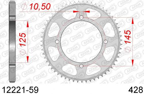 AFAM REAR STEEL 59T, 428 AF21222159