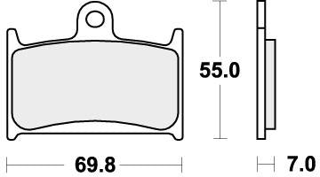 SBS 714HF BRAKE PADS ORGANIC
