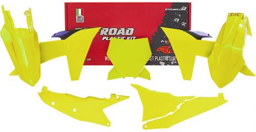 RTECH PLASTIC KIT 6 PCS L/AIRBOX COV NEON YELLOW-BLA