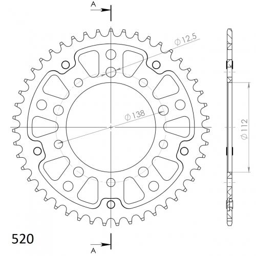 SUPERSPROX SUPERSPROX REAR STEALTH 46T, GOLD, 520 SU6130346G