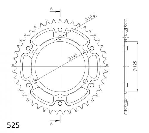SUPERSPROX SUPERSPROX REAR STEALTH 43T, GOLD, 525 SU686743G