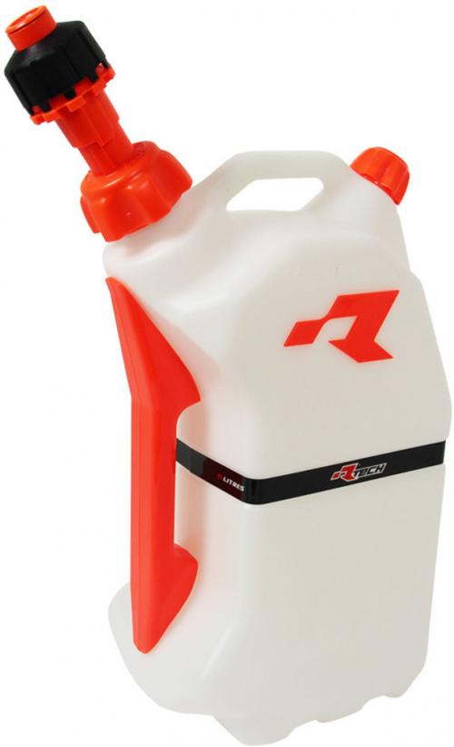RTECH GAS CAN WITH QUICK FILL SYSTEM CLEAR/ORANGE