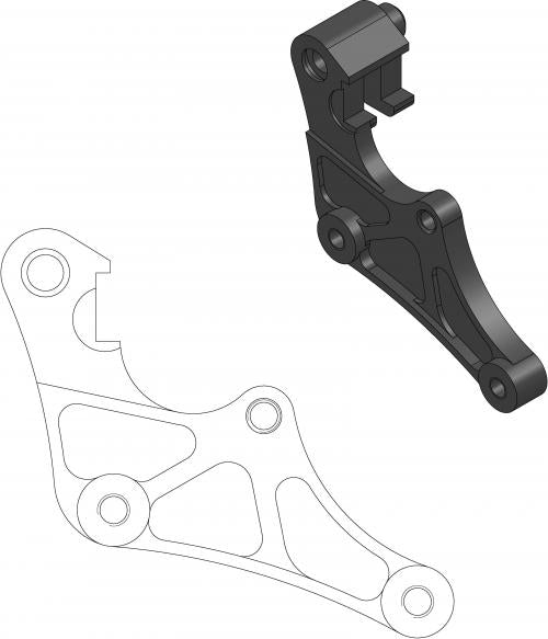 MOTO MASTER 211074, CALIPER ADAPTER BRACKET