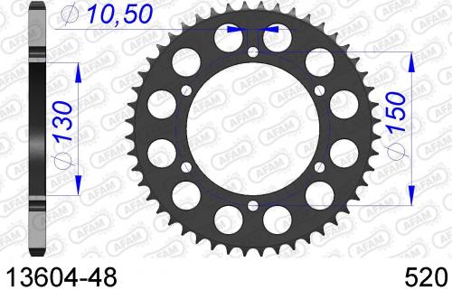 AFAM REAR ALU 48T, 520 AF51360448