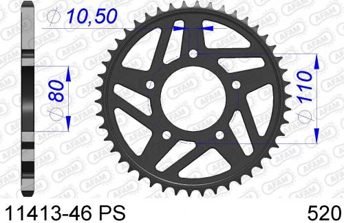 AFAM REAR ALU 46T PS, 520