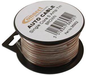 LASER TOOLS BROWN SINGLE CORE AUTO CABLE 9/0.30 7M